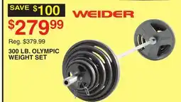 Dunham's Sports WEIDER 300 LB. OLYMPIC WEIGHT SET offer