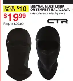 Dunham's Sports CTR MISTRAL MULTI LINER OR TEMPEST BALACLAVA offer