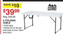 Dunham's Sports WFS 4' FOLDING TABLE offer