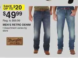 Dunham's Sports WRANGLER MEN'S RETRO DENIM offer
