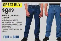 Dunham's Sports FULL BLUE MEN'S UNLINED JEANS offer