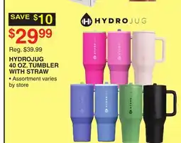 Dunham's Sports HYDROJUG 40 OZ. TUMBLER WITH STRAW offer