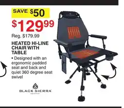 Dunham's Sports BLACK SIERRA HEATED HI-LINE CHAIR WITH TABLE offer