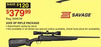 Dunham's Sports SAVAGE AXIS XP RIFLE PACKAGE offer
