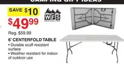 Dunham's Sports WFS 6' CENTERFOLD TABLE offer