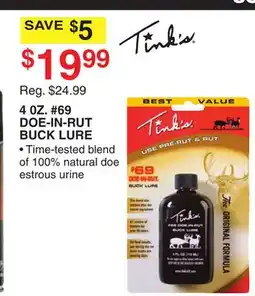 Dunham's Sports 4 0Z. #69 DOE-IN-RUT BUCK LURE offer