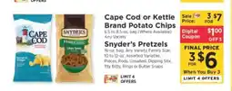 ShopRite Cape Cod or Kettle Brand Potato Chips, Snyder’s Pretzels offer