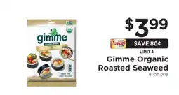ShopRite Gimme Organic Roasted Seaweed offer