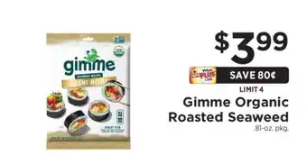 ShopRite Gimme Organic Roasted Seaweed offer