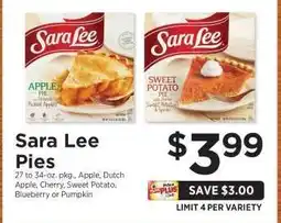ShopRite Sara Lee Pies offer