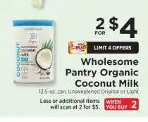 ShopRite Wholesome Pantry Organic Coconut Milk offer