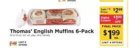 ShopRite Thomas' English Muffins 6-Pack offer