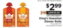 ShopRite King's Hawaiian Dinner Rolls offer