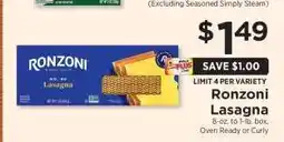 ShopRite Ronzoni Lasagna offer