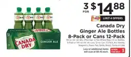 ShopRite Canada Dry Ginger Ale Bottles 8-Pack or Cans 12-Pack offer