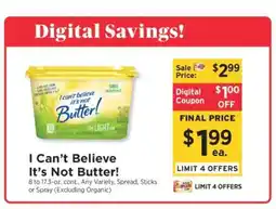 ShopRite I Can't Believe It's Not Butter! offer