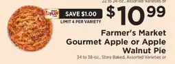 ShopRite Farmer's Market Gourmet Apple or Apple Walnut Pie offer