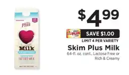 ShopRite Skim Plus Milk offer