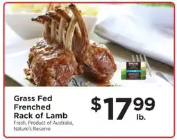 ShopRite Grass Fed Frenched Rack of Lamb offer