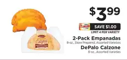 ShopRite 2-Pack Empanadas / DePalo Calzone offer