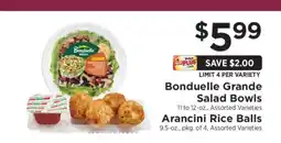 ShopRite Bonduelle Grande Salad Bowls / Arancini Rice Balls offer