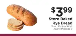 ShopRite Store Baked Rye Bread offer