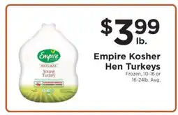 ShopRite Empire Kosher Hen Turkeys offer