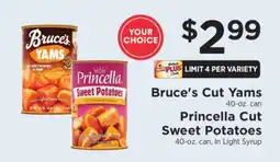 ShopRite Bruce's Cut Yams or Princella Cut Sweet Potatoes offer