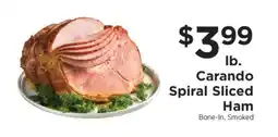 ShopRite Carando Spiral Sliced Ham offer