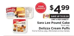 ShopRite Sara Lee Pound Cake / Delizza Cream Puffs offer