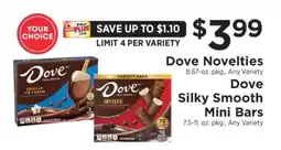 ShopRite Dove Novelties / Dove Silky Smooth Mini Bars offer