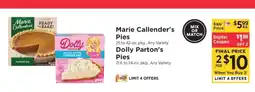 ShopRite Marie Callender's Pies / Dolly Parton's Pies offer