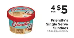 ShopRite Friendly's Single Serve Sundaes offer
