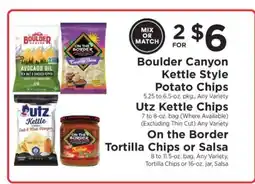 ShopRite Boulder Canyon Kettle Style Potato Chips, Utz Kettle Chips, On the Border Tortilla Chips or Salsa offer