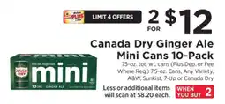 ShopRite Canada Dry Ginger Ale Mini Cans 10-Pack offer