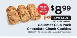 ShopRite Gourmet Club Pack Chocolate Chunk Cookies offer