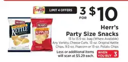 ShopRite Herr's Party Size Snacks offer