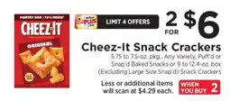 ShopRite Cheez-It Snack Crackers offer
