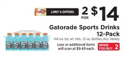 ShopRite Gatorade Sports Drinks 12-Pack offer