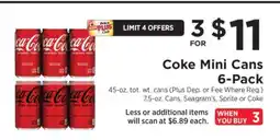 ShopRite Coke Mini Cans 6-Pack offer