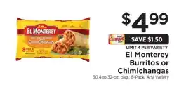 ShopRite El Monterey Burritos or Chimichangas offer