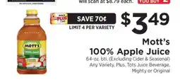 ShopRite Mott's 100% Apple Juice offer