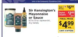 ShopRite Sir Kensington's Mayonnaise or Sauce offer