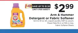 ShopRite Arm & Hammer Detergent or Fabric Softener offer