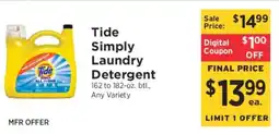 ShopRite Tide Simply Laundry Detergent offer