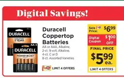 ShopRite Duracell Coppertop Batteries offer