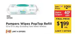 ShopRite Pampers Wipes PopTop Refill offer