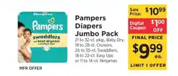 ShopRite Pampers Diapers Jumbo Pack offer