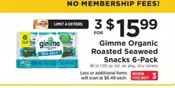 ShopRite Gimme Organic Roasted Seaweed Snacks 6-Pack offer