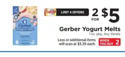 ShopRite Gerber Yogurt Melts offer